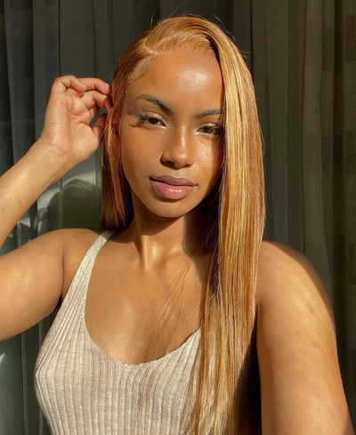 Whats New : Straight Honey Blonde Frontal Wig