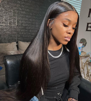 14a Machine Made Wigs : Straight HD Closure Wigs