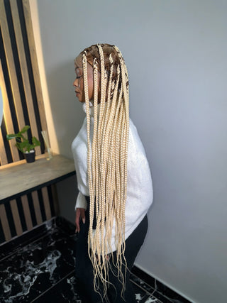 Box braid blonde unit