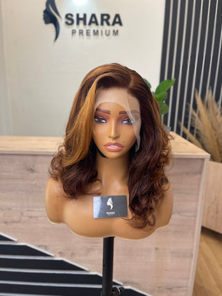 Clearance faulty wig: Bounce Back 18” Brown with highlights