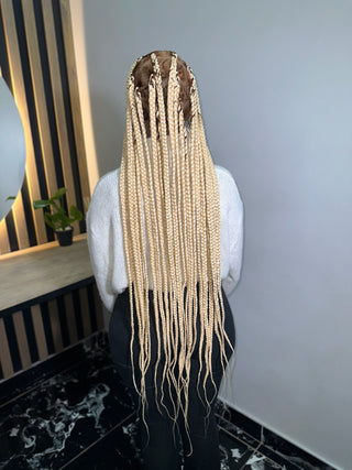 Box braid blonde unit