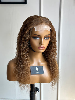 12a Water Curl Glueless 4x4 16inch Wig