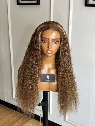 13a Water Curl U-Part 26” Highlighted Wig