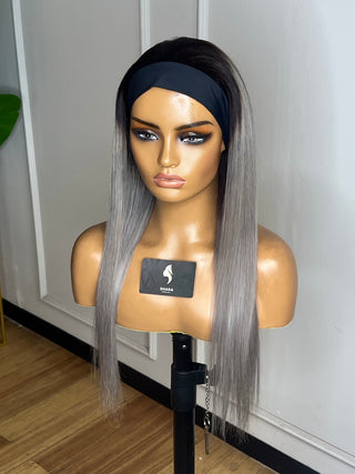 Ombre Grey Headband Wig 20inch