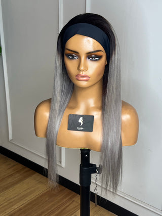 Ombre Grey Headband Wig 20inch