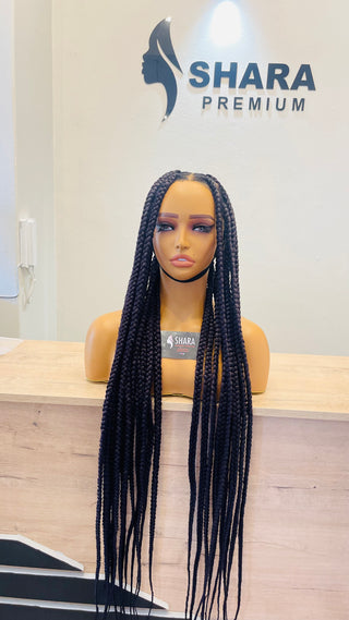 Clearance: Box braided wig 360 Closure purple