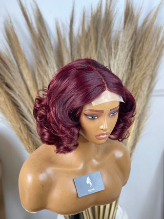 Clearance: 13a Grab and Go 4x4 Layered Wavy Burgundy 10" Bob