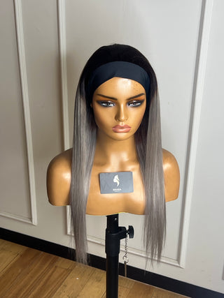 Ombre Grey Headband Wig 20inch