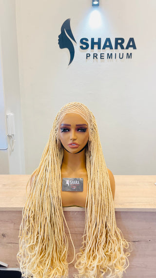 Clearance: Braided wig straight back Blonde  Full frontal