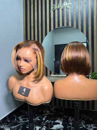 14a Honey blonde bob trimmed bob