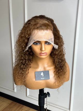 12a Water Curl Full Frontal Brown 14inch Wig