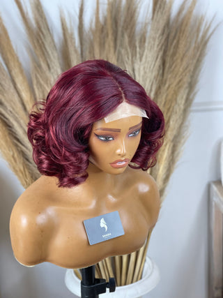 Clearance: 13a Grab and Go 4x4 Layered Wavy Burgundy 10" Bob