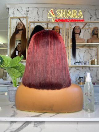 Clearance:13a Sleek BoB Bleached to Burgundy 10inches