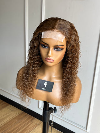 12a Water Curl Glueless 4x4 16inch Wig