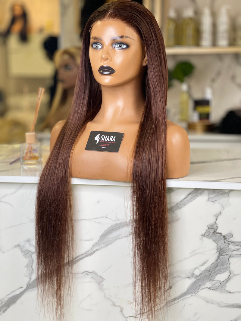 Clearance:30” 13a Peruvian brown Frontal wig