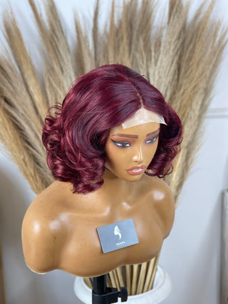 Clearance: 13a Grab and Go 4x4 Layered Wavy Burgundy 10" Bob