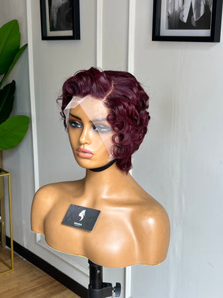12a Wavy Pixie Full Frontal Burgundy Wig (Available instore & Whatsapp)