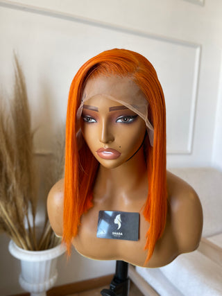 Clearance faulty wigs : orange bob 12a Full frontal 16”