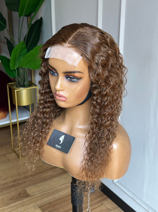 12a Water Curl Glueless 4x4 16inch Wig