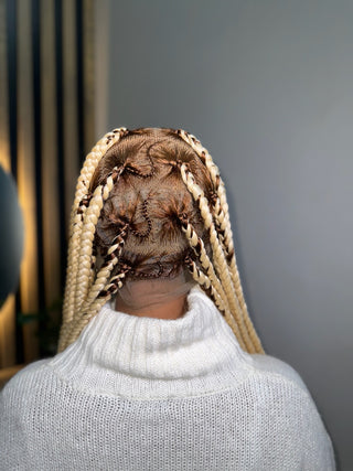 Box braid blonde unit