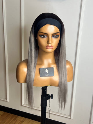 Ombre Grey Headband Wig 20inch