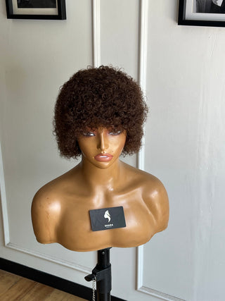 13a Brown Curly Pixie Fringe Wig