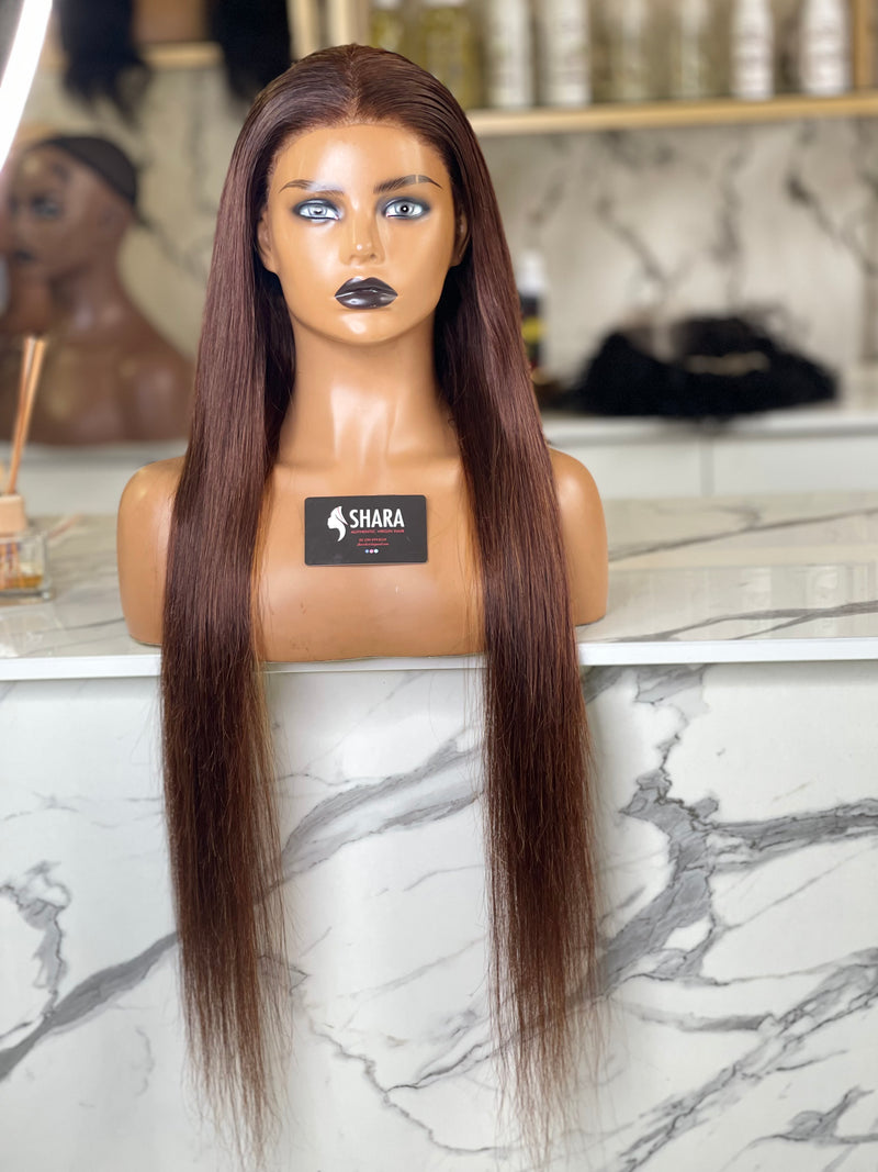 Clearance:30” 13a Peruvian brown Frontal wig