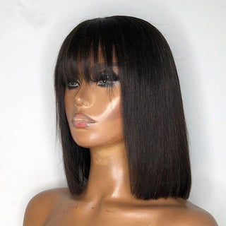 🎁 Fringes (No Closure) : 12a Peruvian Fringe Bob Wig (100% off)