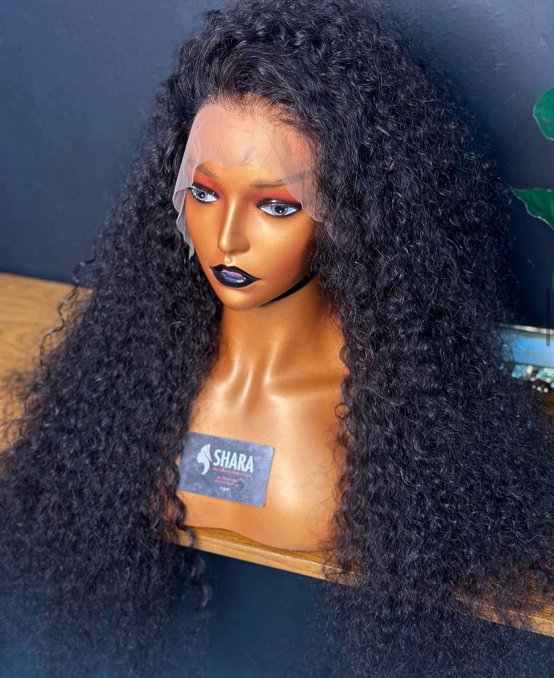 Machine Made Malaysian Curly Wigs : 13a Deep Curly Frontal Wigs