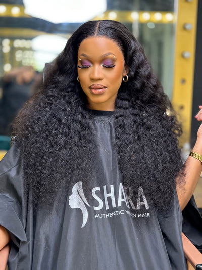Factory Made : 12a Malaysian Deep Curly Frontal Wigs