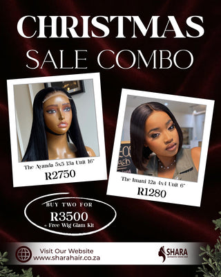 Combo: The Ayanda 5x5 13a 16” wig + The Imani 12a 4x4 6” wig