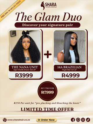 Combo: The Nana SDD Unit 20" + 14a Brazilian 5x5 Virgin Hair 24" Wig