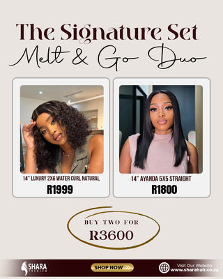 Combo: 14” Luxury 2x6 water curl + 14” Ayanda 5x5 straight