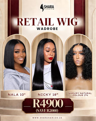 Wig Wardrobe: Nala 13a 10” Bob + Nicky 7x4 12a 18” + Luxury 2x6 Bob