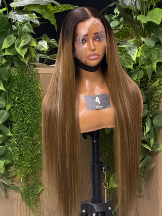 24” Brown Highlighted Baby Thin 13x4