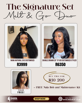 Combo : Nana Natural 5x5 Customised + 20” Double Drawn Full Frontal Styled