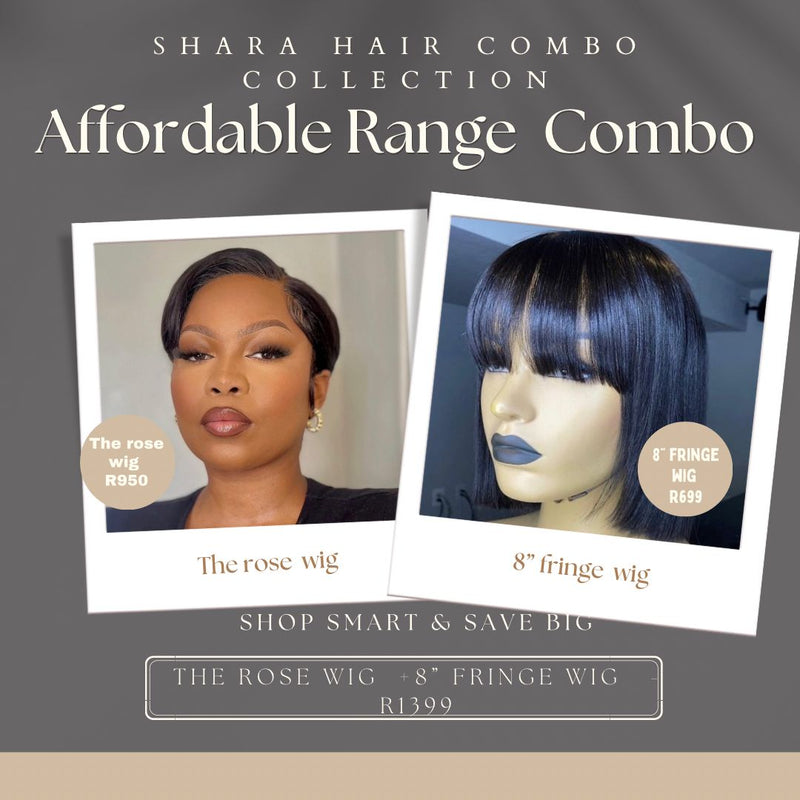 Combo: The Rose Wig + 12a Fringe 8inch