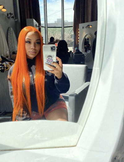 Colour : 13a Ginger Orange Brazilian Frontal Wig