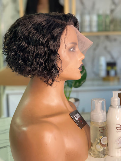 Clearance:11a Loose curl Pixie Side Part