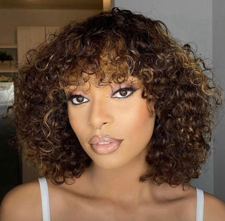 Colour : Double Drawn Highlighted Curly Fringe